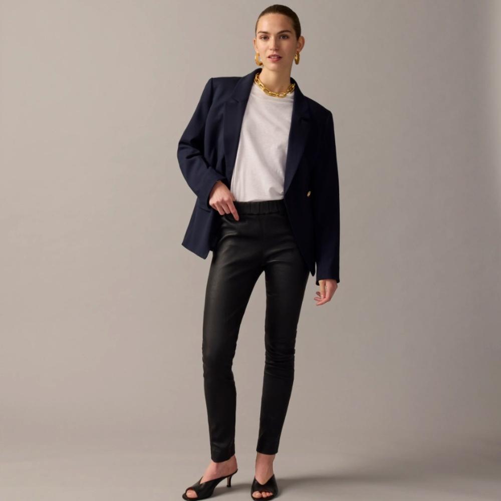 PRICE DROP!  EUC J.Crew Collection MIDNIGHT BLUE Leather Leggings Size 2